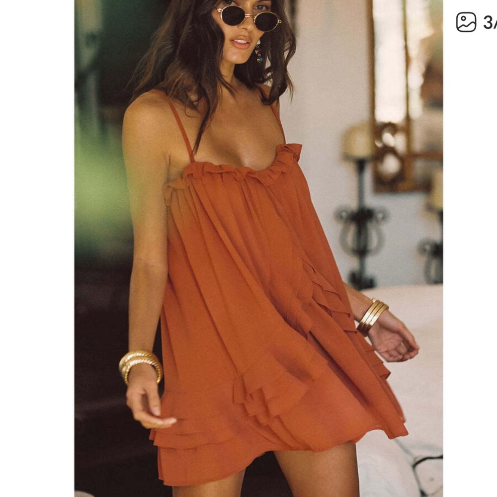 12th Tribe Terracotta Mini Dress - Picture 3 of 3